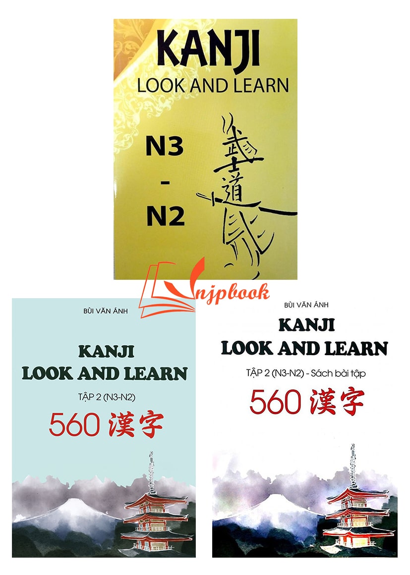 Kanji Look And Learn N3-N2 (Bộ 3 Quyển) Sách Giáo Khoa Tập 1 Và 2 + Sách  Bài Tập - Sách Tiếng Nhật Vnjpbook